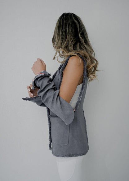 7371 Grey Blazer For Women