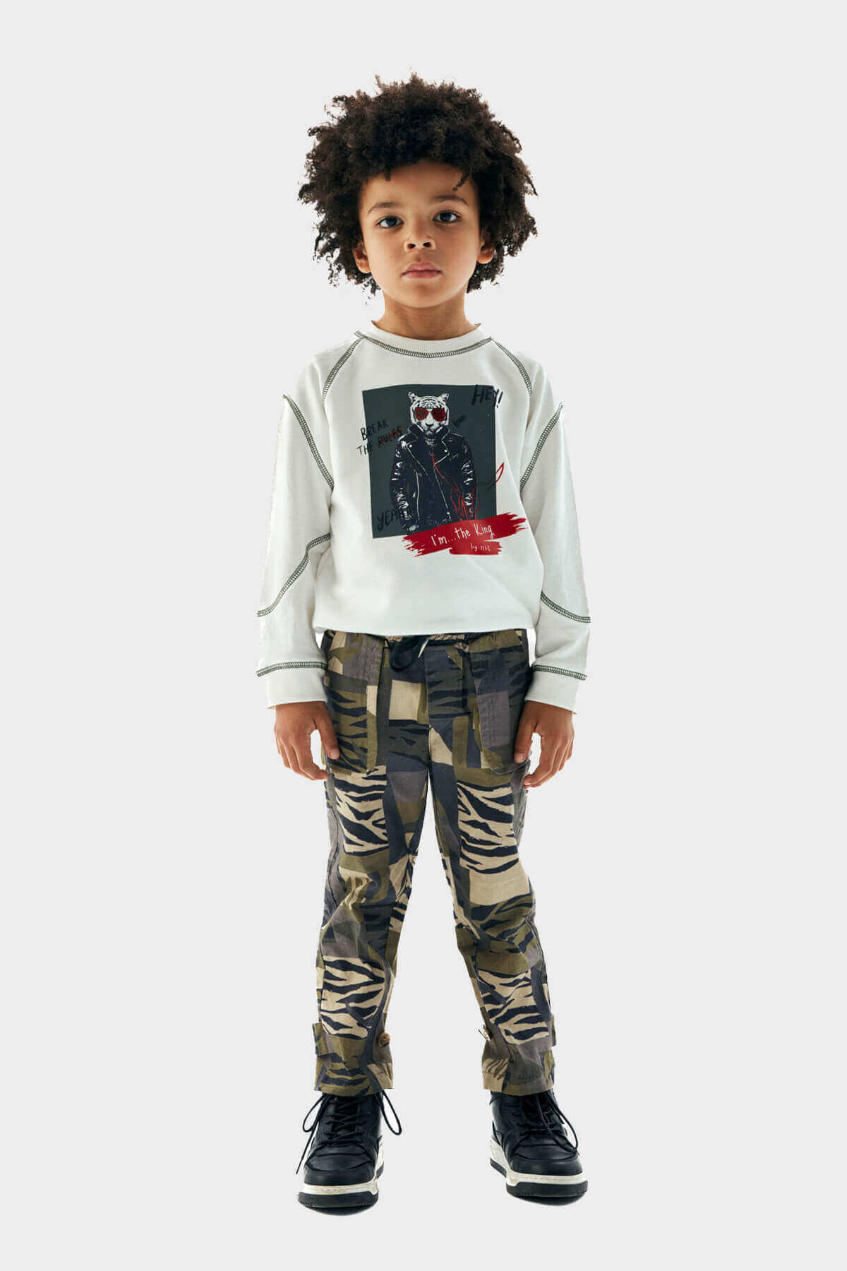 B&G All-Over Abstract Print Pants For Boys NB3217