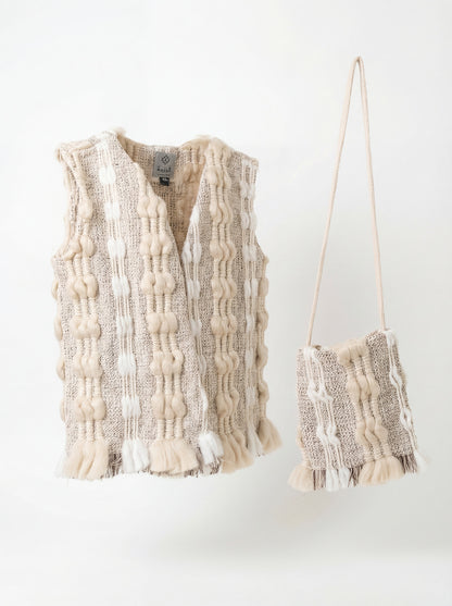 Boysâ€™ Off White Patches Gergean Vest With Bag Al Jazeera