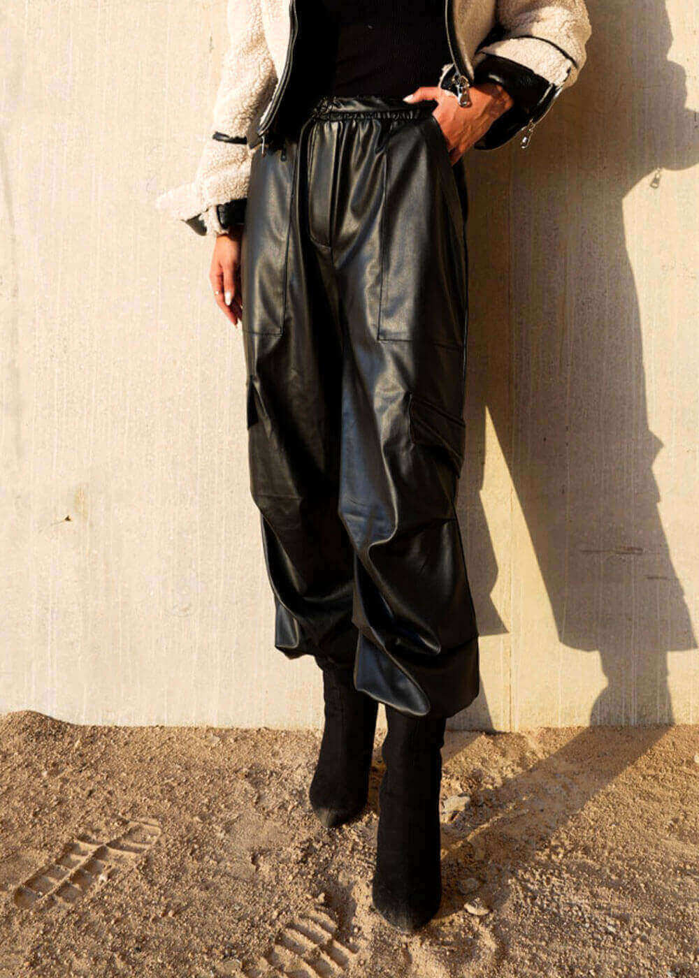 Multi-Color 7468 Leather Oversize Pants For Women