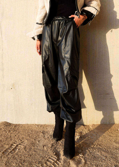 Multi-Color 7468 Leather Oversize Pants For Women
