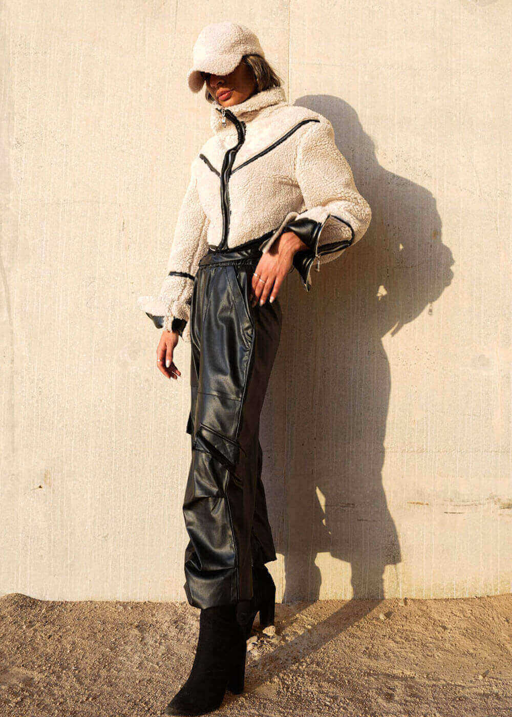 Multi-Color 7468 Leather Oversize Pants For Women