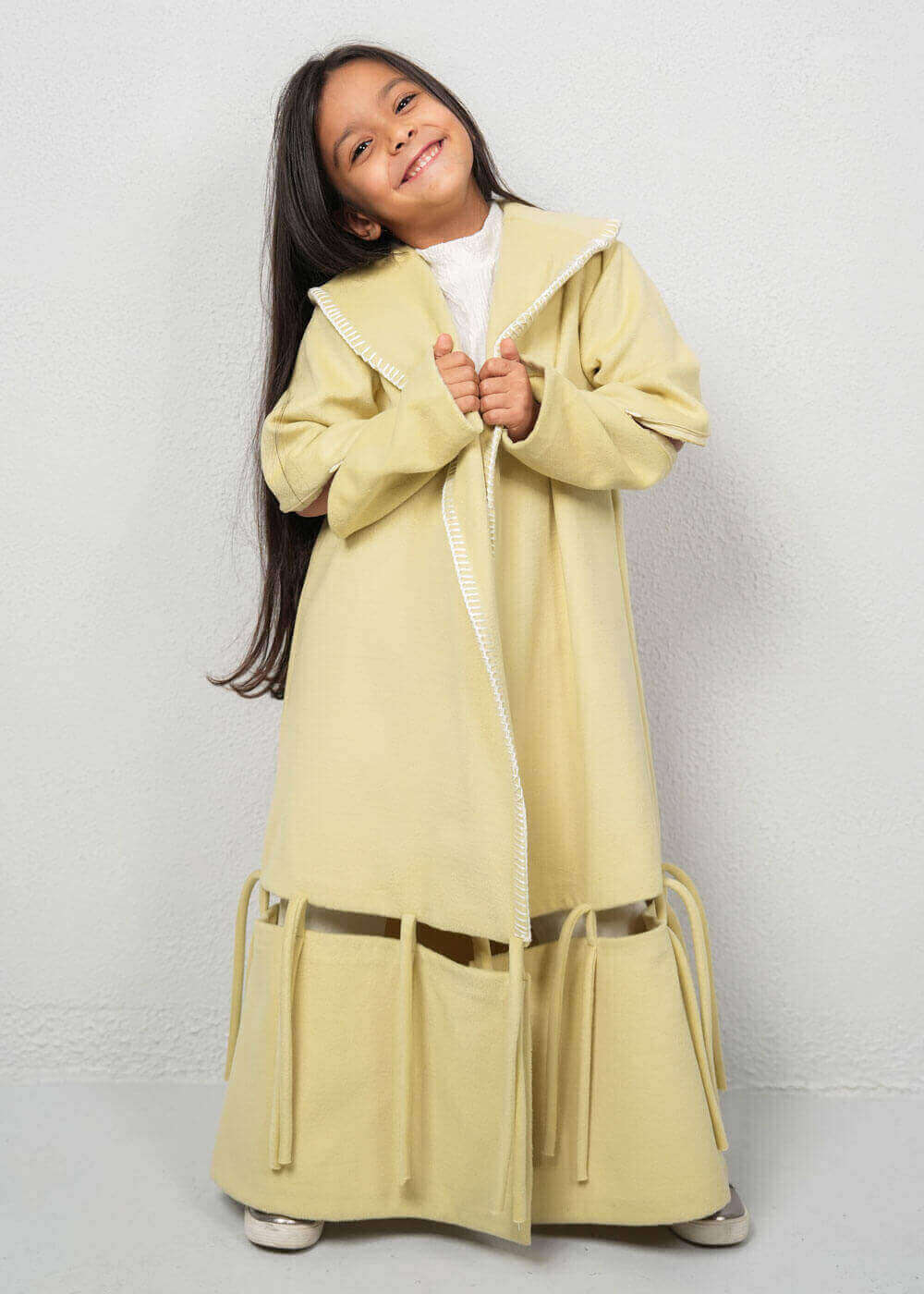 7464 Yellow Light Furwa With Knot Bottom For Girls FW1-23