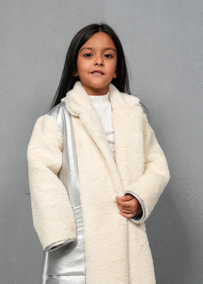 7511 Silver Furwa With Side Pockets For Girls FW23