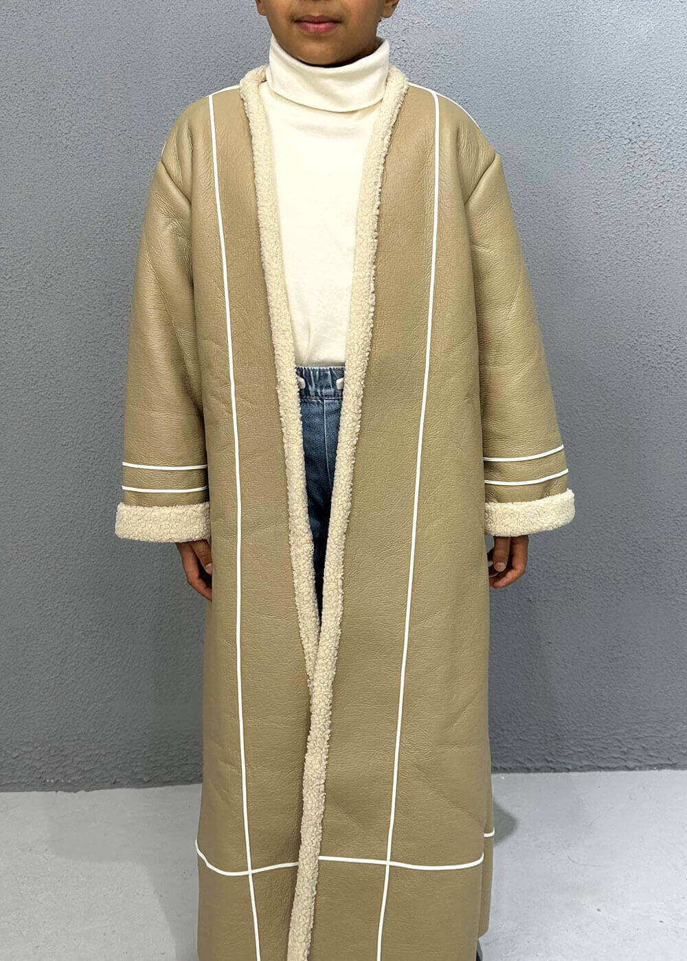 7510 Beige Furwa With Lines For Boys FW23