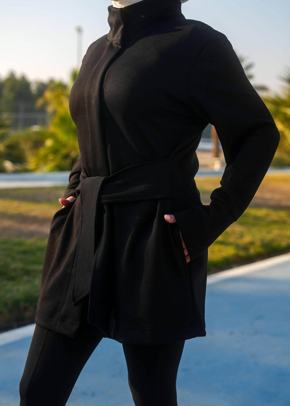 Basic black coat online