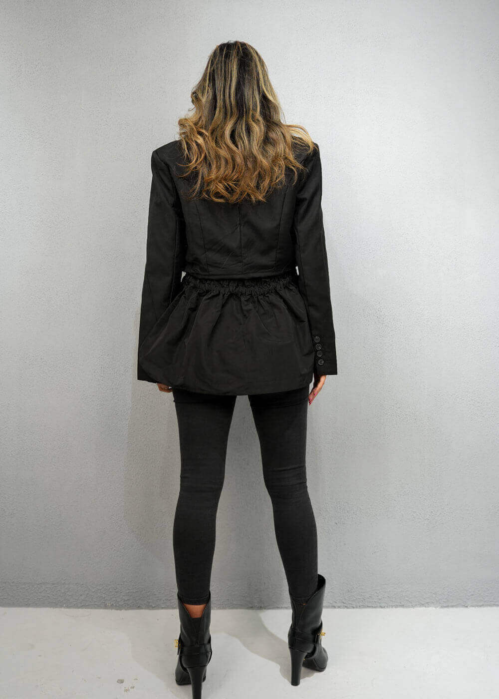 7506 Black Wrap Blazer For Women