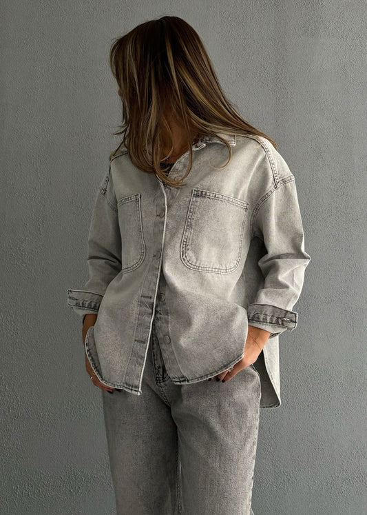 7683 Light Grey Jacket For Women