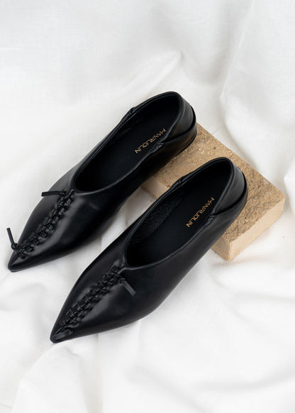 7366 Black Formal Flats Shoes For Women SS0-24