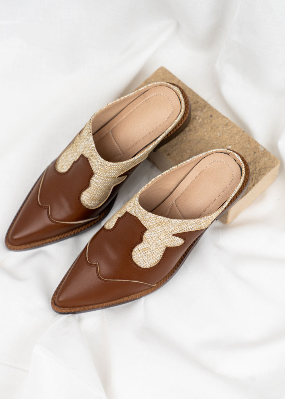 7367 Brown Vintage Slipper Shoe For Women SS0-24
