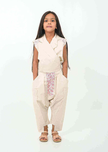 Pink Sherwal With Vest Ramadan Set For Girls (With Name Embroidery Option)