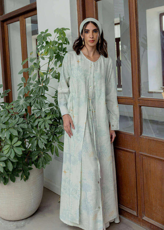 7549 Daraa With Blue Palm Tree Print For Women RAM-24