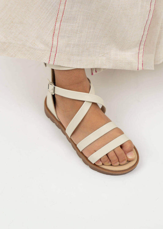 7363 Beige Gladiator Sandals For Girls