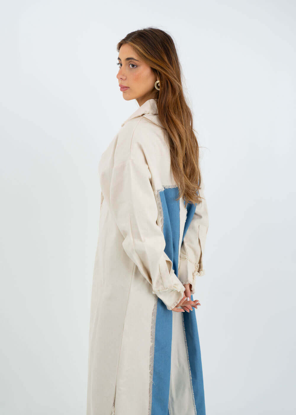 Nova Denim Maxi Shirt Beige