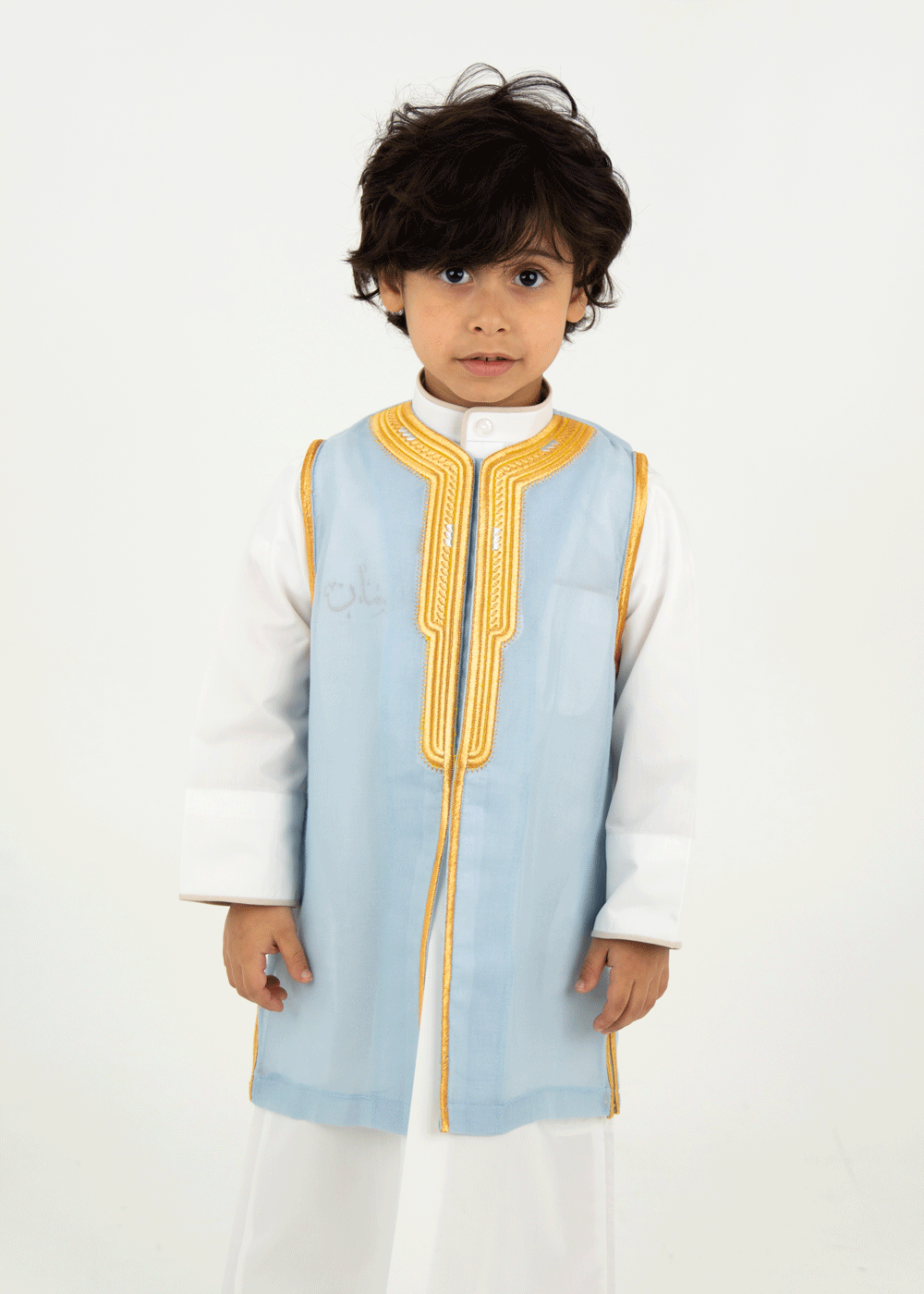 sky-blue Vest Malaki Al Jazeera For Boys (With Name Embroidery)