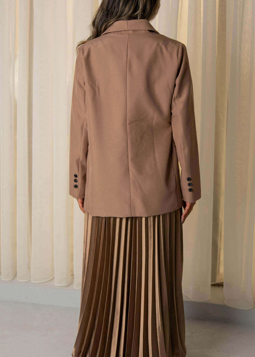 7489 Brown Blazer With Brown Skirt Set For Women