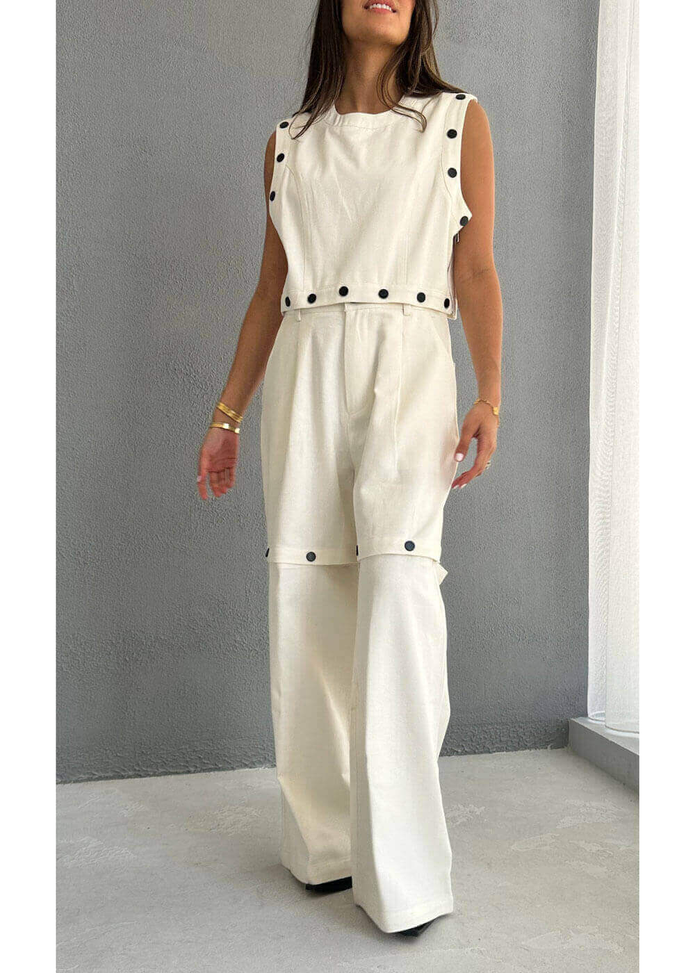 7399 Multi-Color Two Piece Top-Vest Set For Women