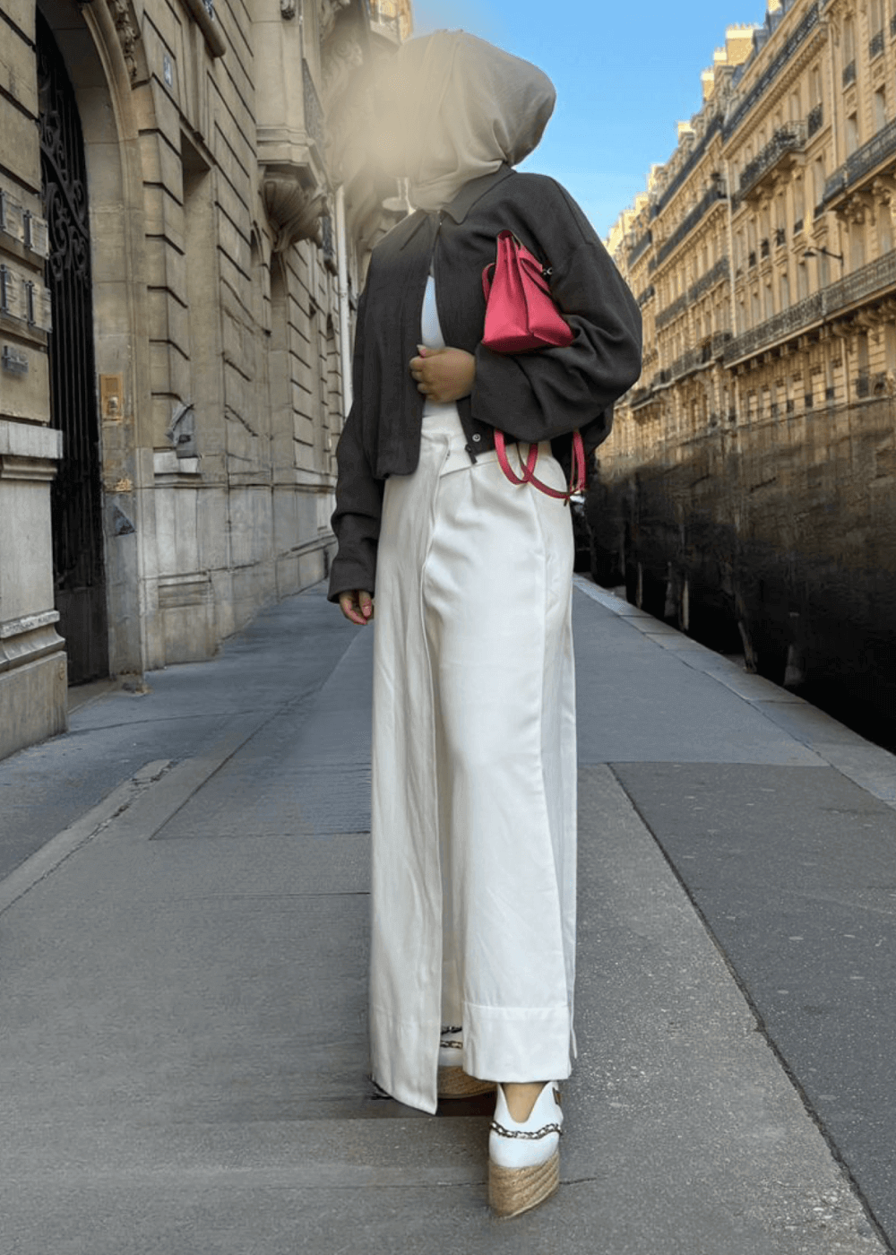 Nova White Wide-Leg Wrap Trousers