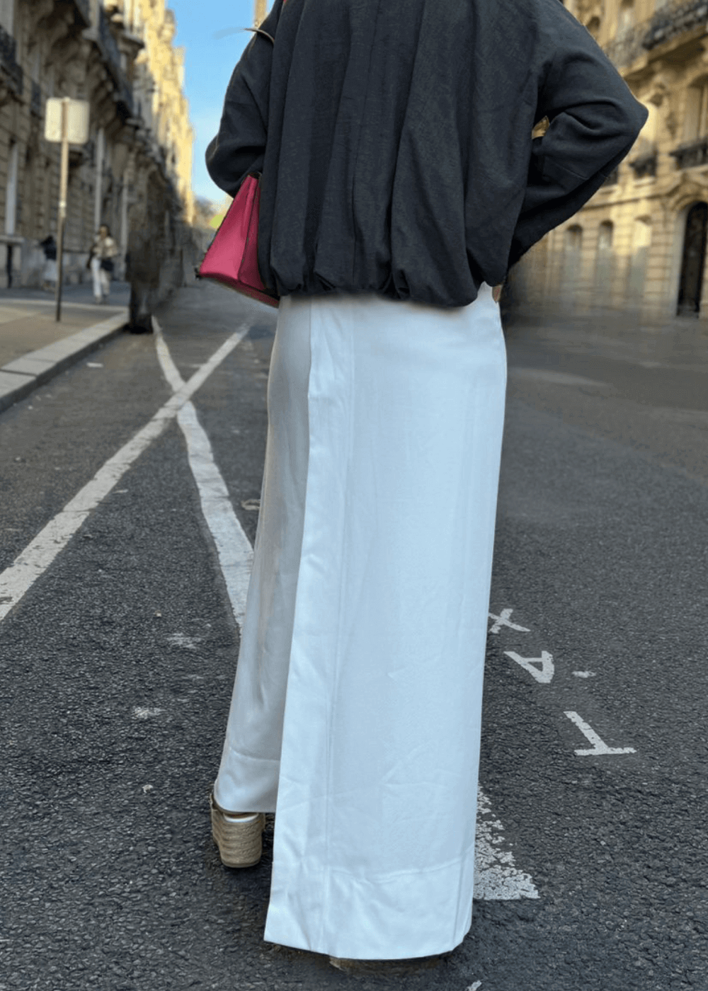 Nova White Wide-Leg Wrap Trousers