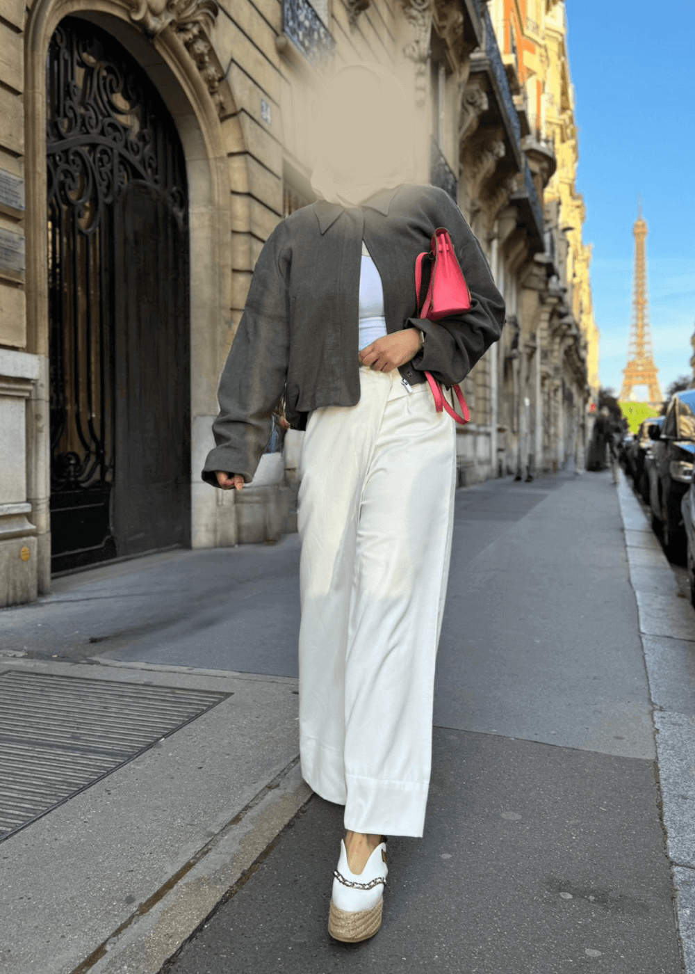 Nova White Wide-Leg Wrap Trousers