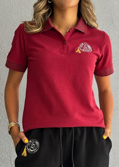 BBS Senior Female Red PE Polo T-Shirt