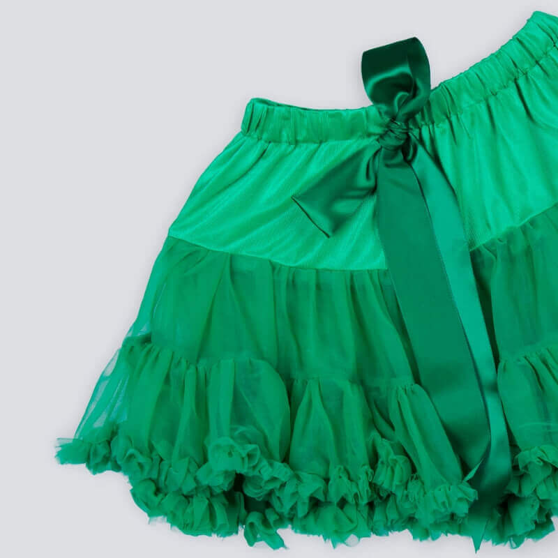 7588 Green Fluffy Skirt For Girls