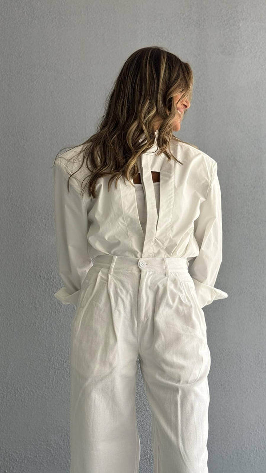 7408 White Oversize Shirt For Women