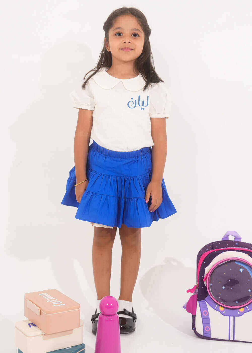 Girls Set 3 Kinder Garden School Uniform (With Name Embroidery Option)