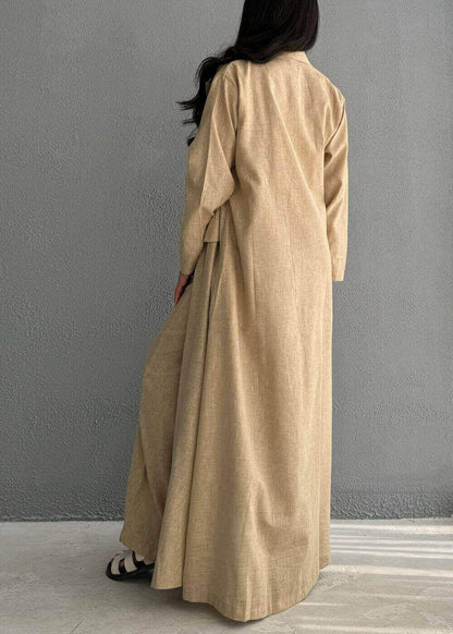 Beige Set Of 3 Pcs Long Shirt With Blouse And Pants From Lulwa Al Khattaf