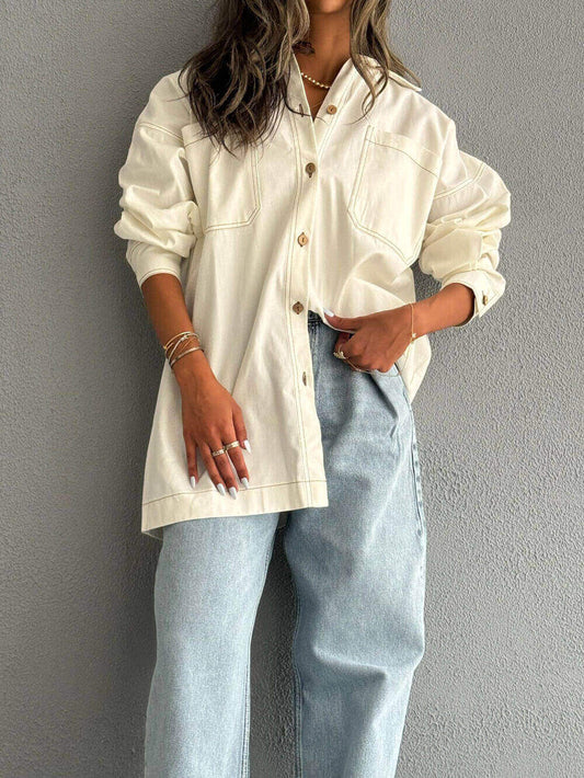 7599 White Long Shirt For Women