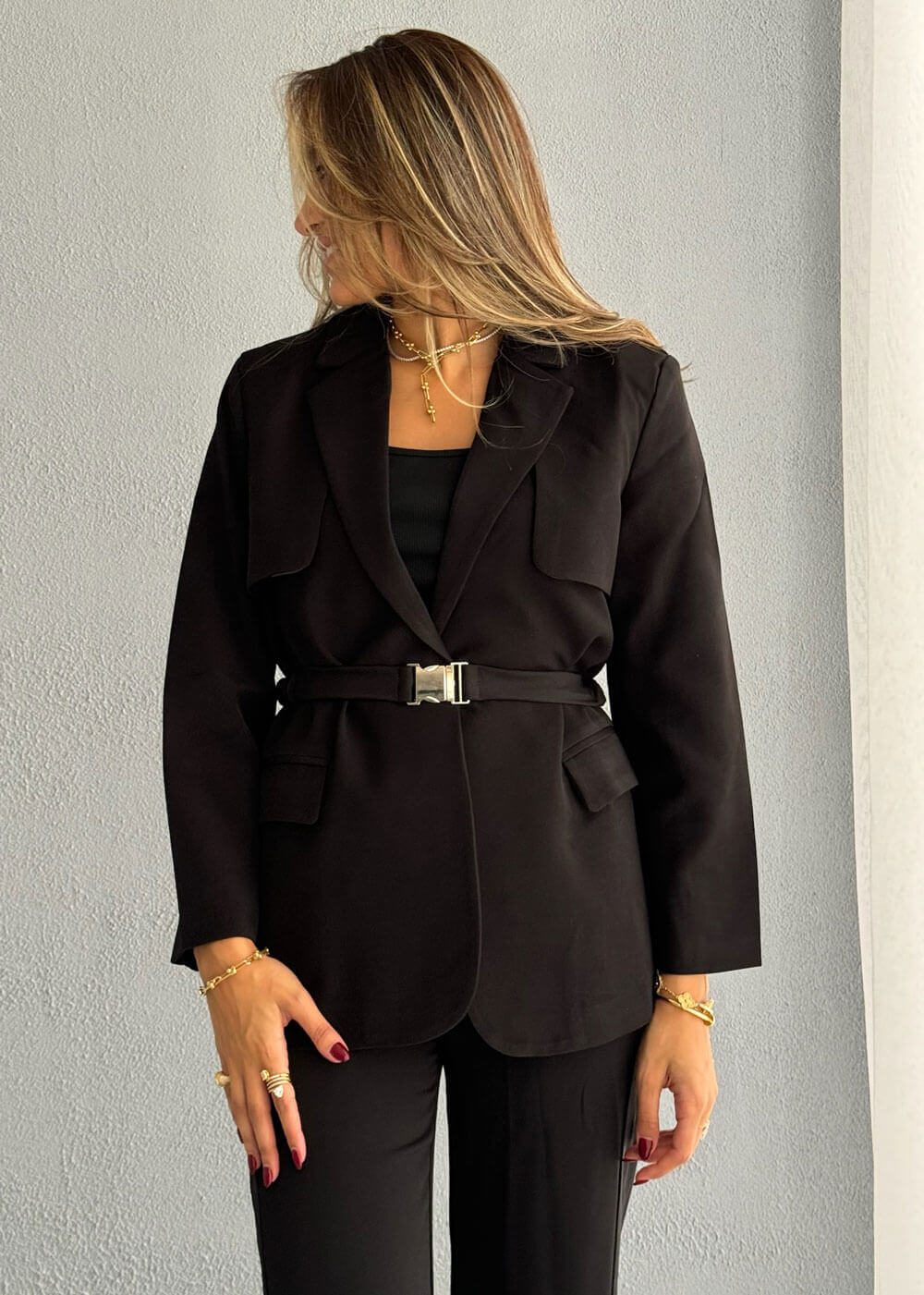 7636 Black Blazer For Women