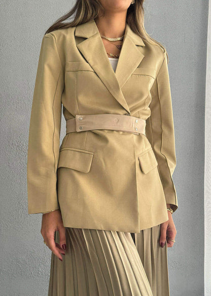 7638 Khaki Blazer For Women