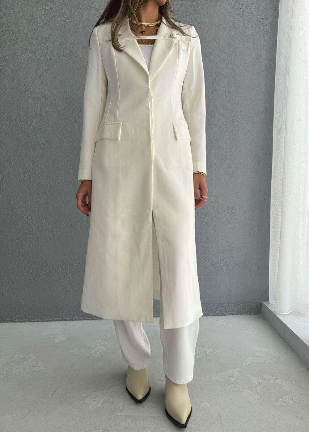 7645 White Coat For Women