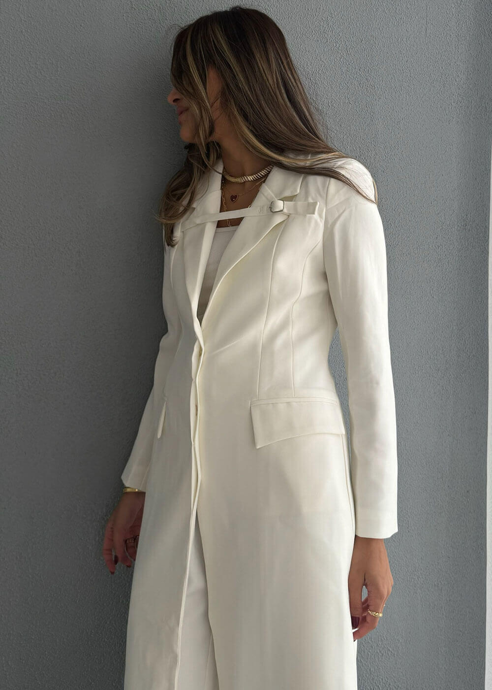 7645 White Coat For Women