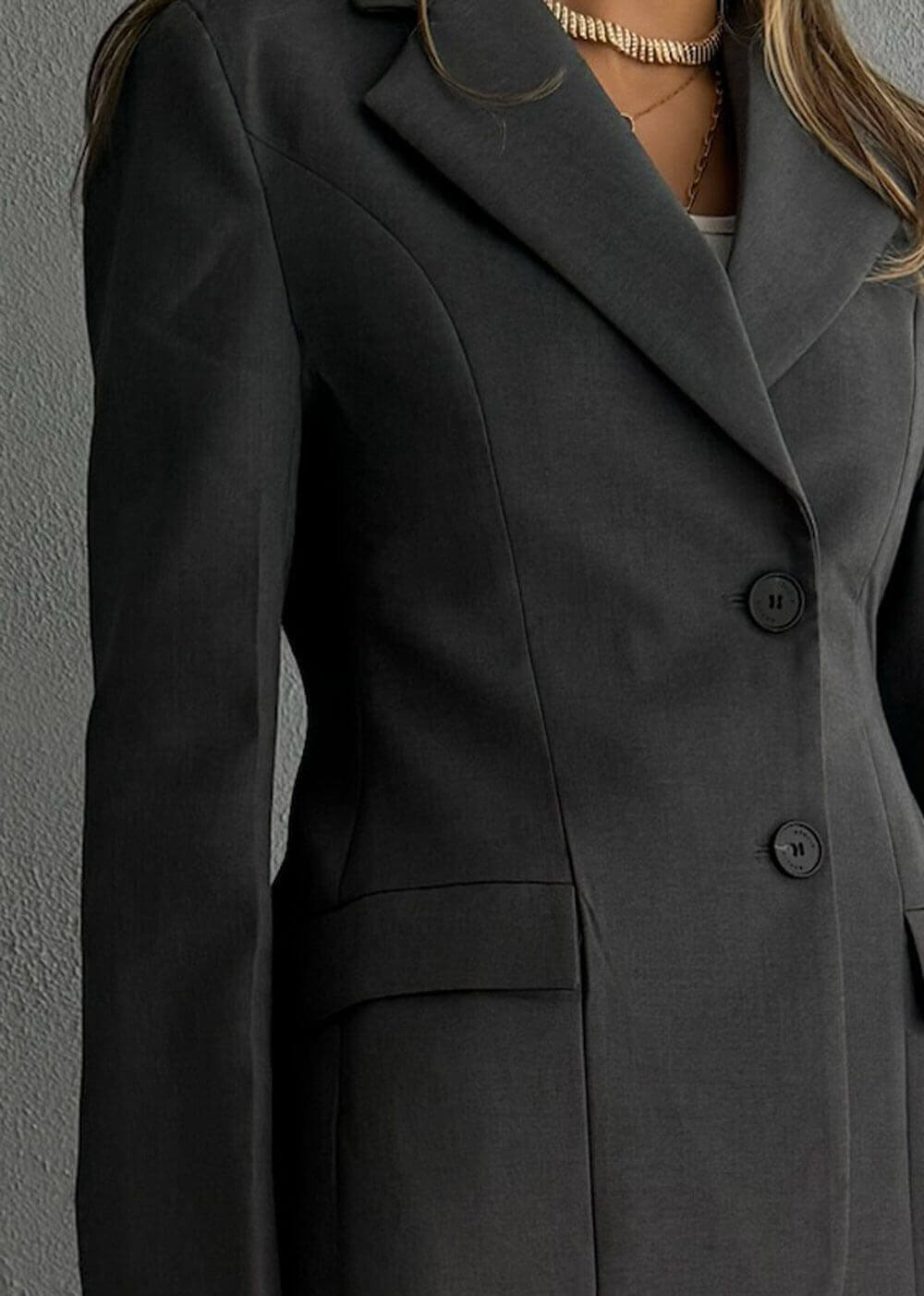 7643 Grey Blazer For Women