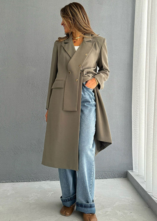 7590 olive Green Coat For Women