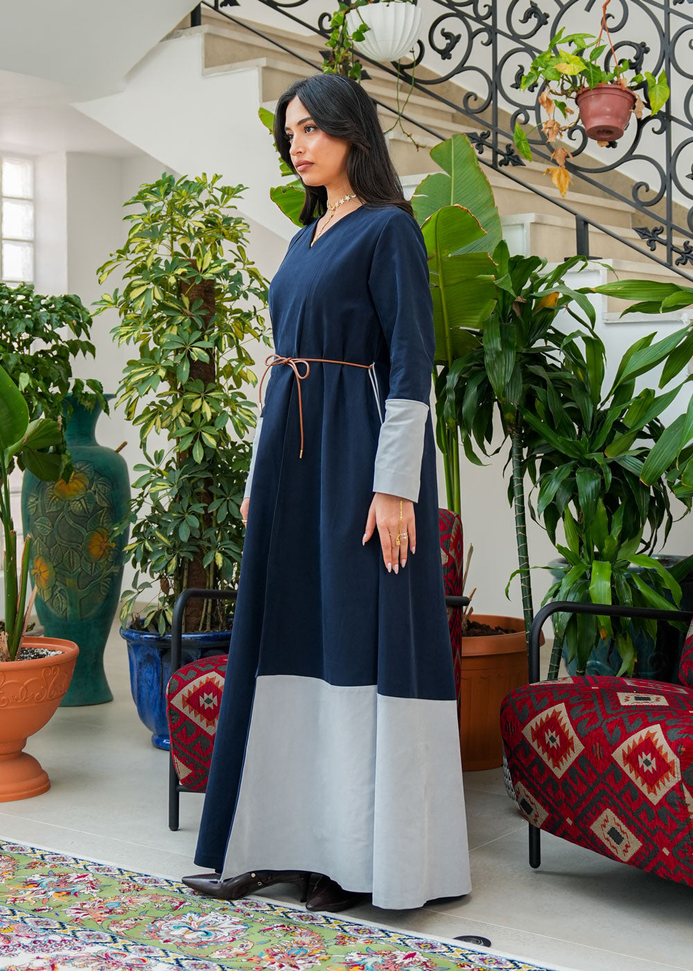 8078 Navy Blue Daraa Set For Women