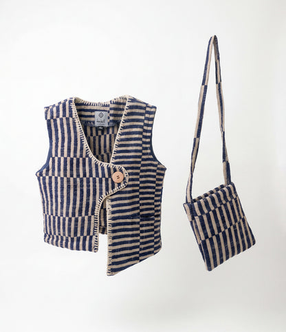 Boys’ Blue Patches Gergean Vest With Bag Al Jazeera