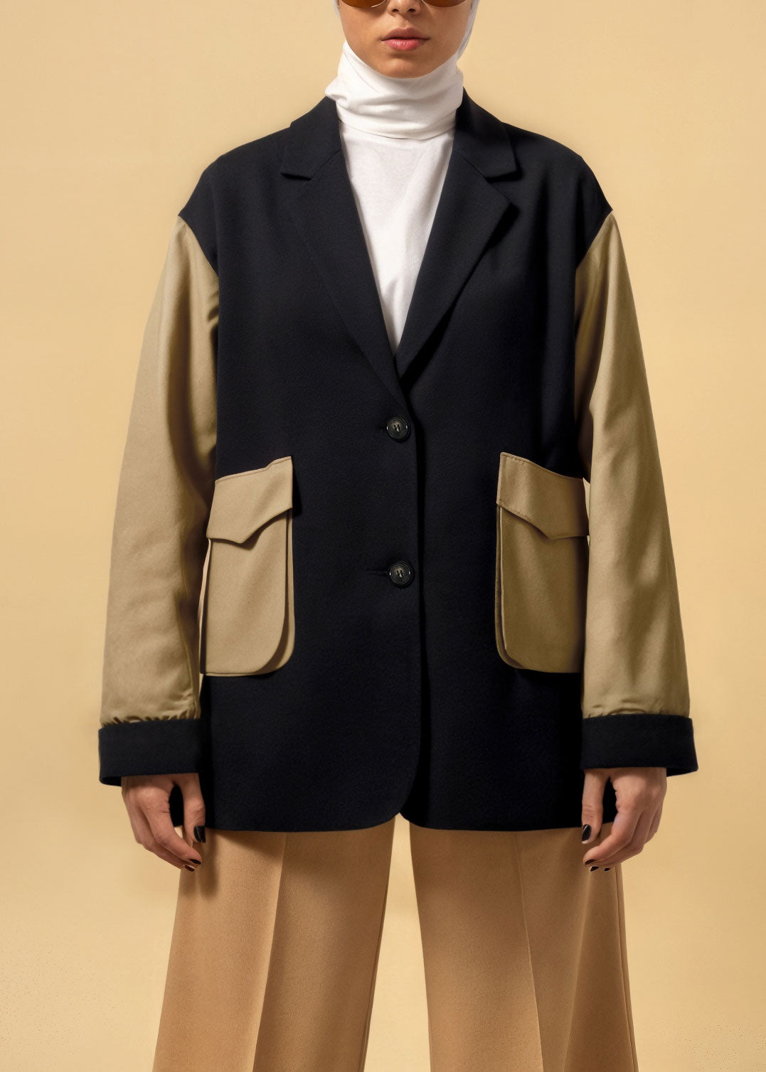 7133 Black And Gold Coat For Women