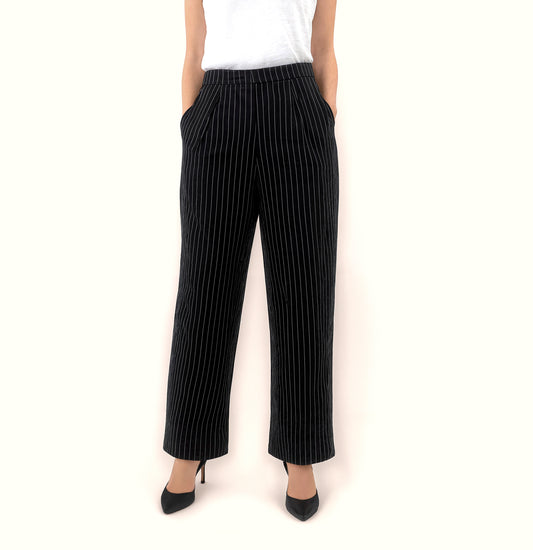 7471 Black Stripes Pant For Women