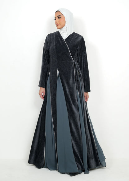 8100 Dark Grey Velvet Daraa For Women