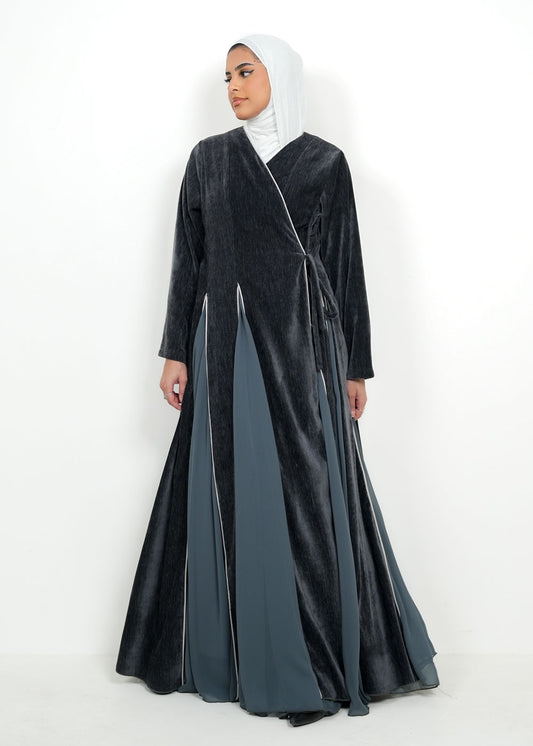 8100 Dark Grey Velvet Daraa For Women