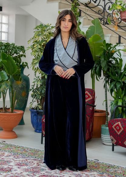 8062 Navy Velvet Daraa Set For Women