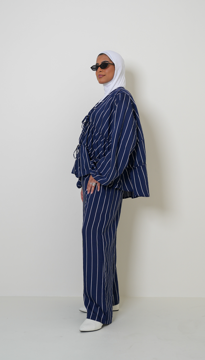7804 Navy Stripe Summer Set For Women