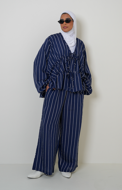 7804 Navy Stripe Summer Set For Women