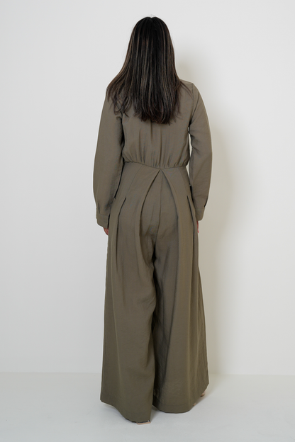 7863 Dark Olive Jumpsuit For Women