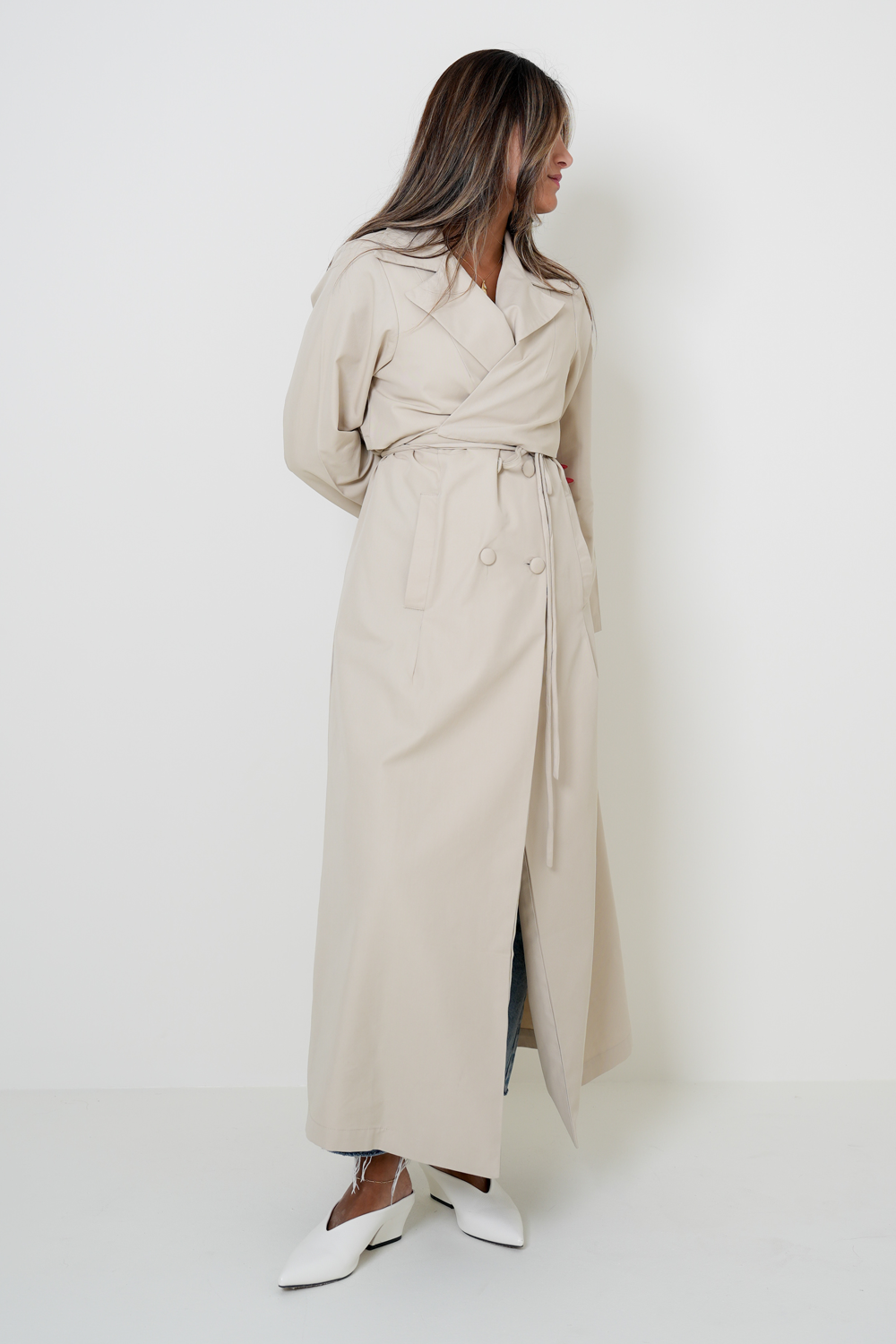7866 Beige Long Dress For Women
