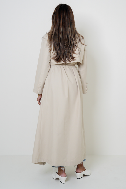 7866 Beige Long Dress For Women