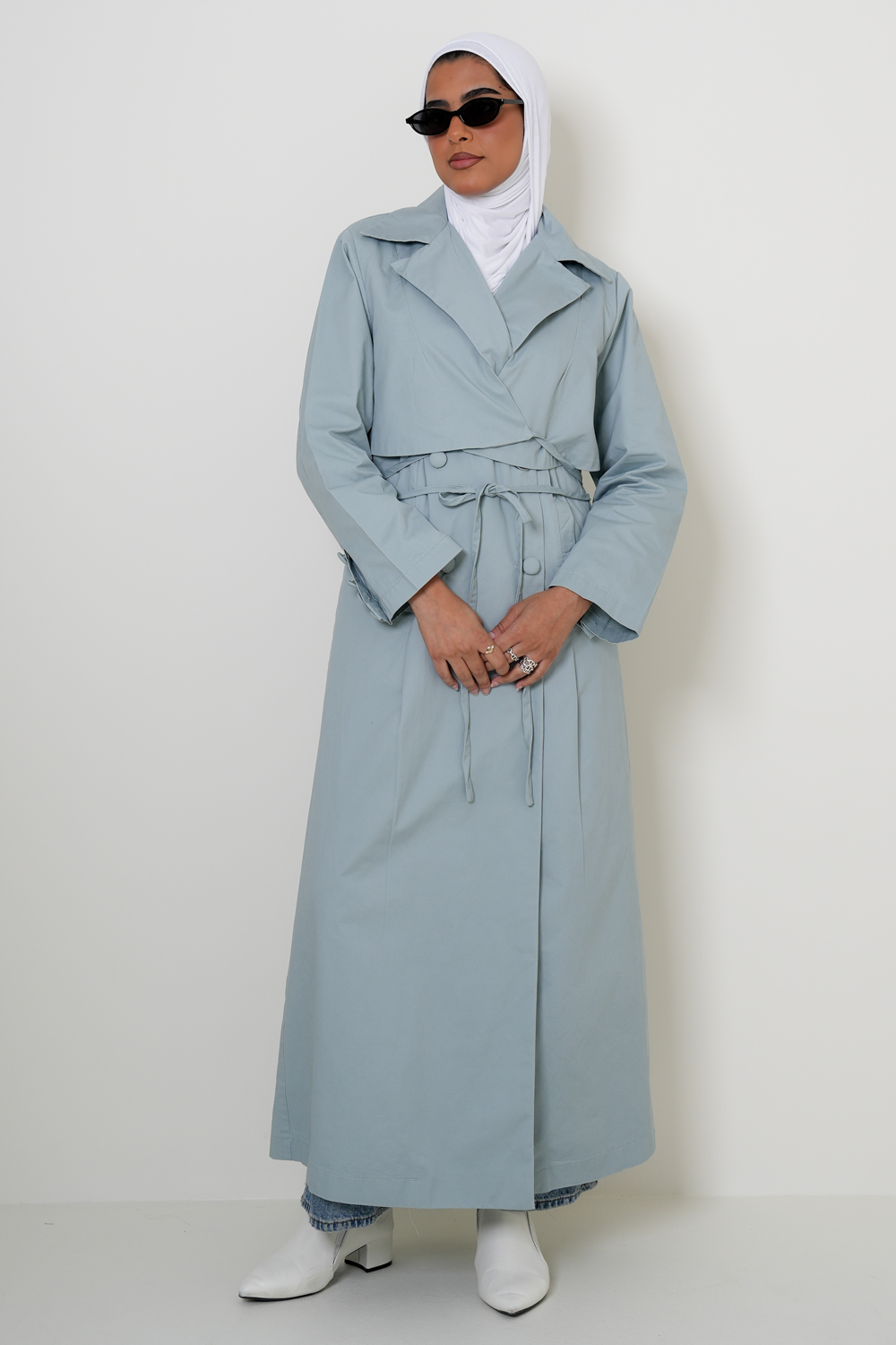 7866 Light Gray Long Dress For Women