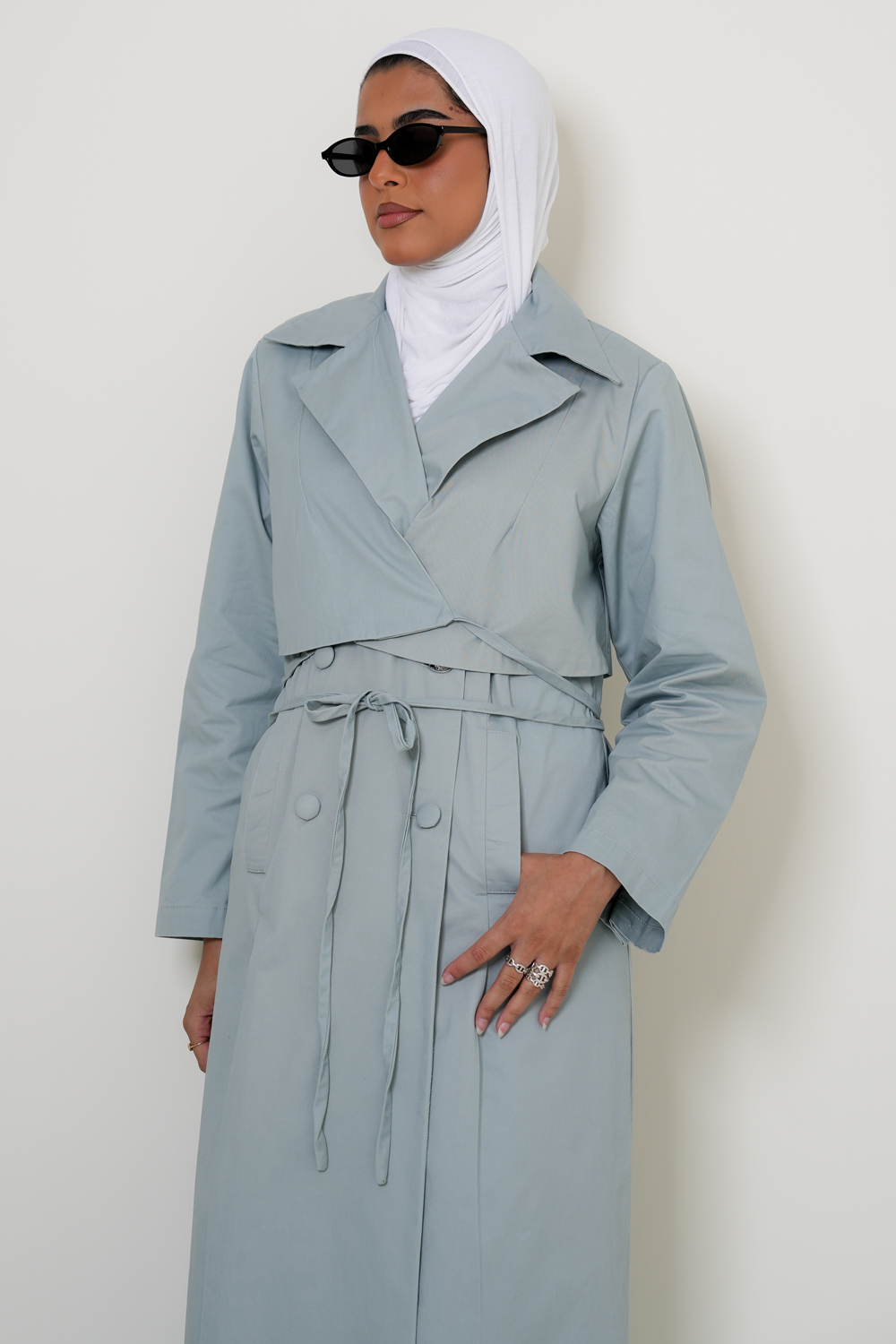 7866 Light Gray Long Dress For Women